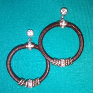 Crystal & Leather earrings